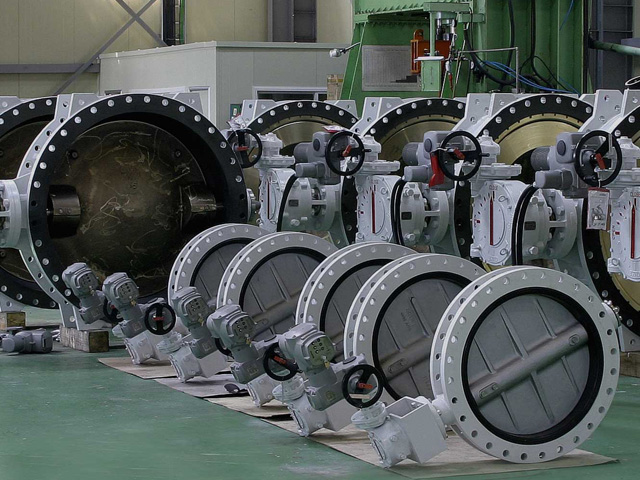 Different sizes of butterfly valves